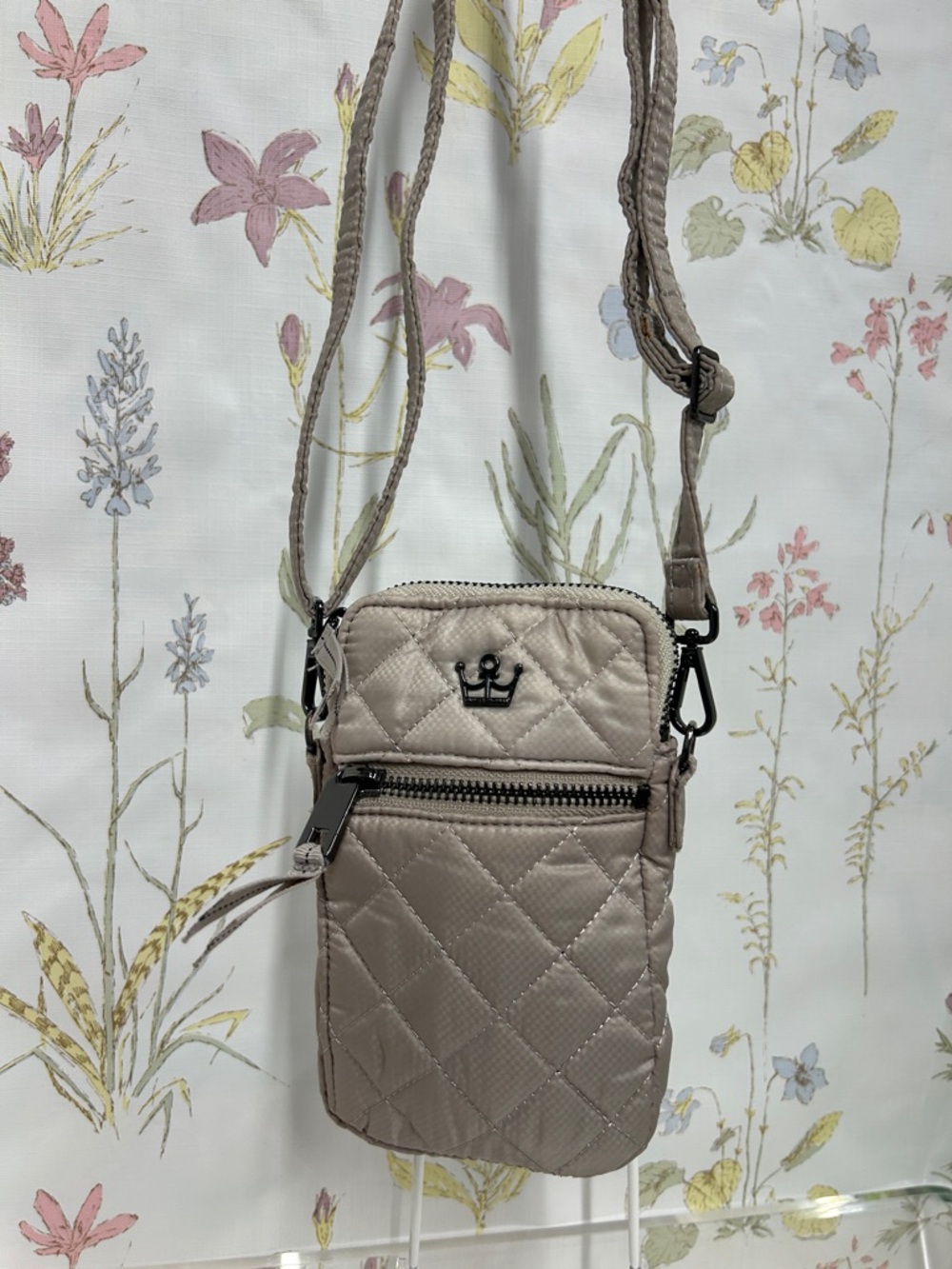Oliver Thomas Quilted Crossbody Bag - Taupe
